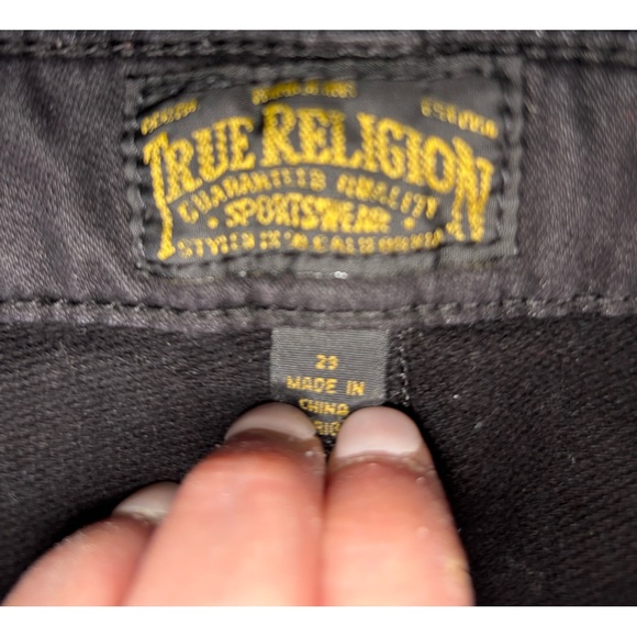 True Religion Men's Black Jean Joggers, Size 29 - Picture 6 of 7